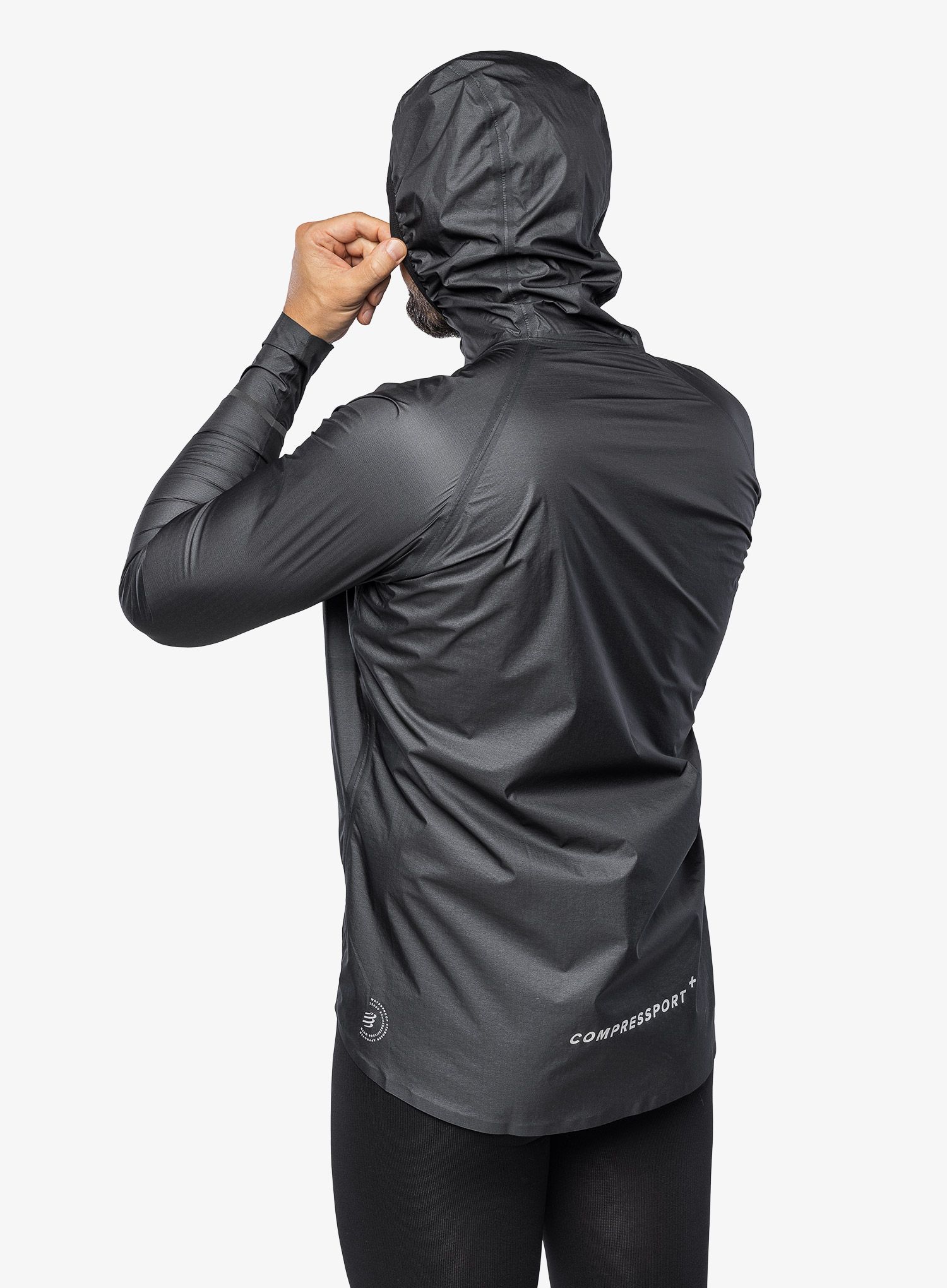 Bunda na běhání Compressport Thunderstorm Waterproof 25/75 Jacket - black