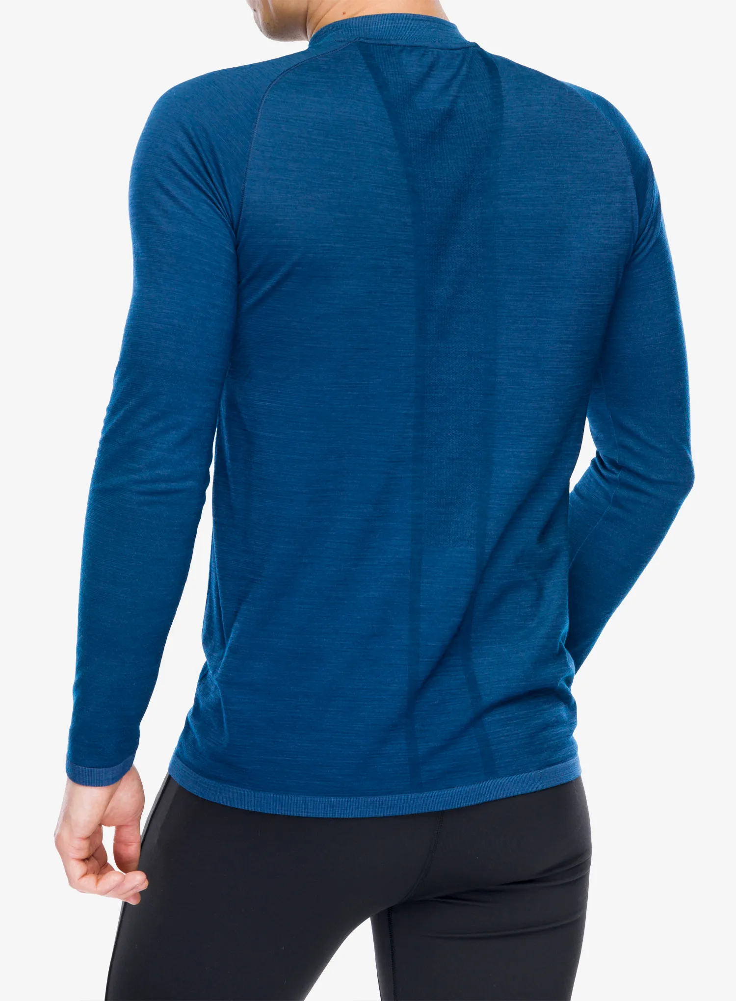 Mikina na běh Compressport Trail HZ LS Tshirt M - poseidon