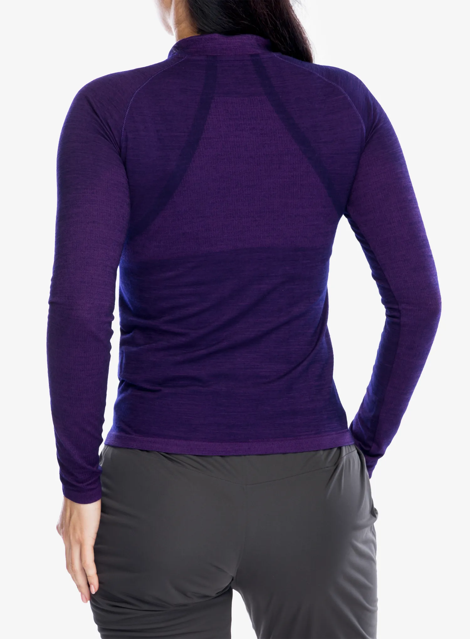 Mikina na běhání dámská Compressport Trail HZ LS Tshirt W - purple