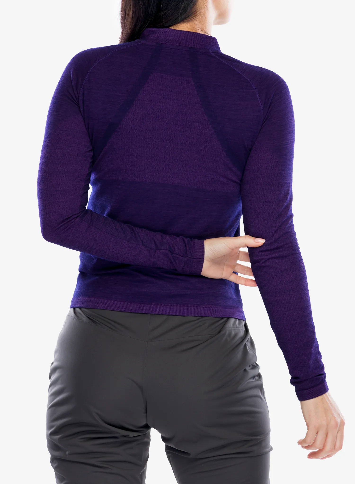 Mikina na běhání dámská Compressport Trail HZ LS Tshirt W - purple