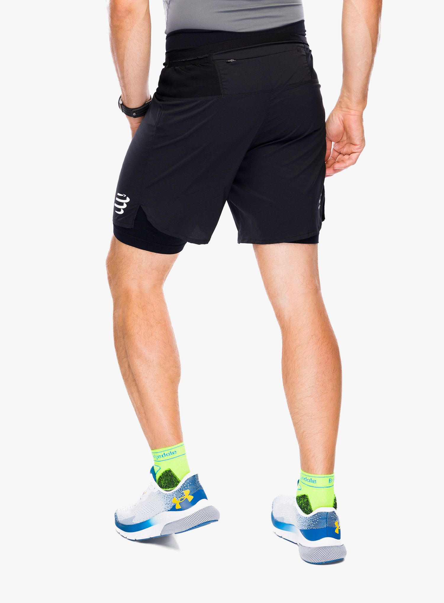 Běžecké kraťasy Compressport Trail Racing 2-in-1 Short - black