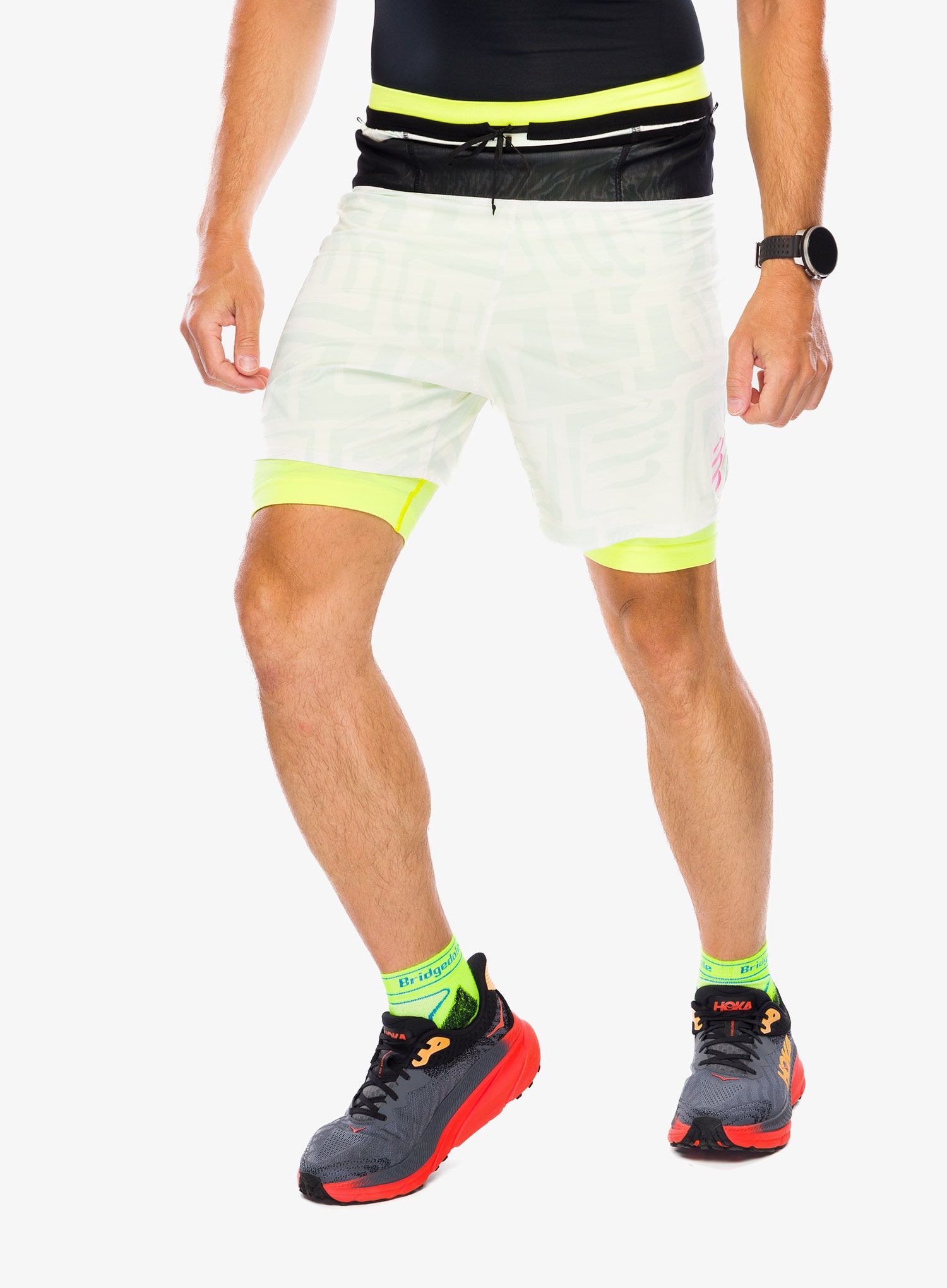 Běžecké kraťasy 2v1 Compressport Trail Racing 2-in-1 Short - sugar/ice print