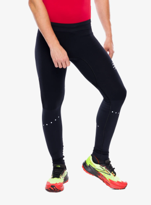 Legíny na běhání Compressport Winter Running Legging M - black