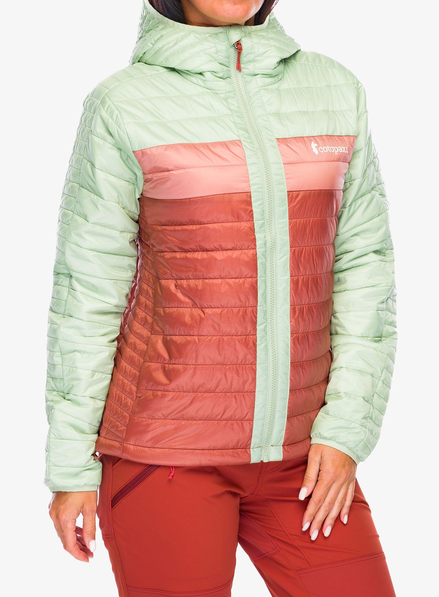 Zateplená bunda dámská Cotopaxi Capa Insulated Hooded Jacket - green tea/faded brick
