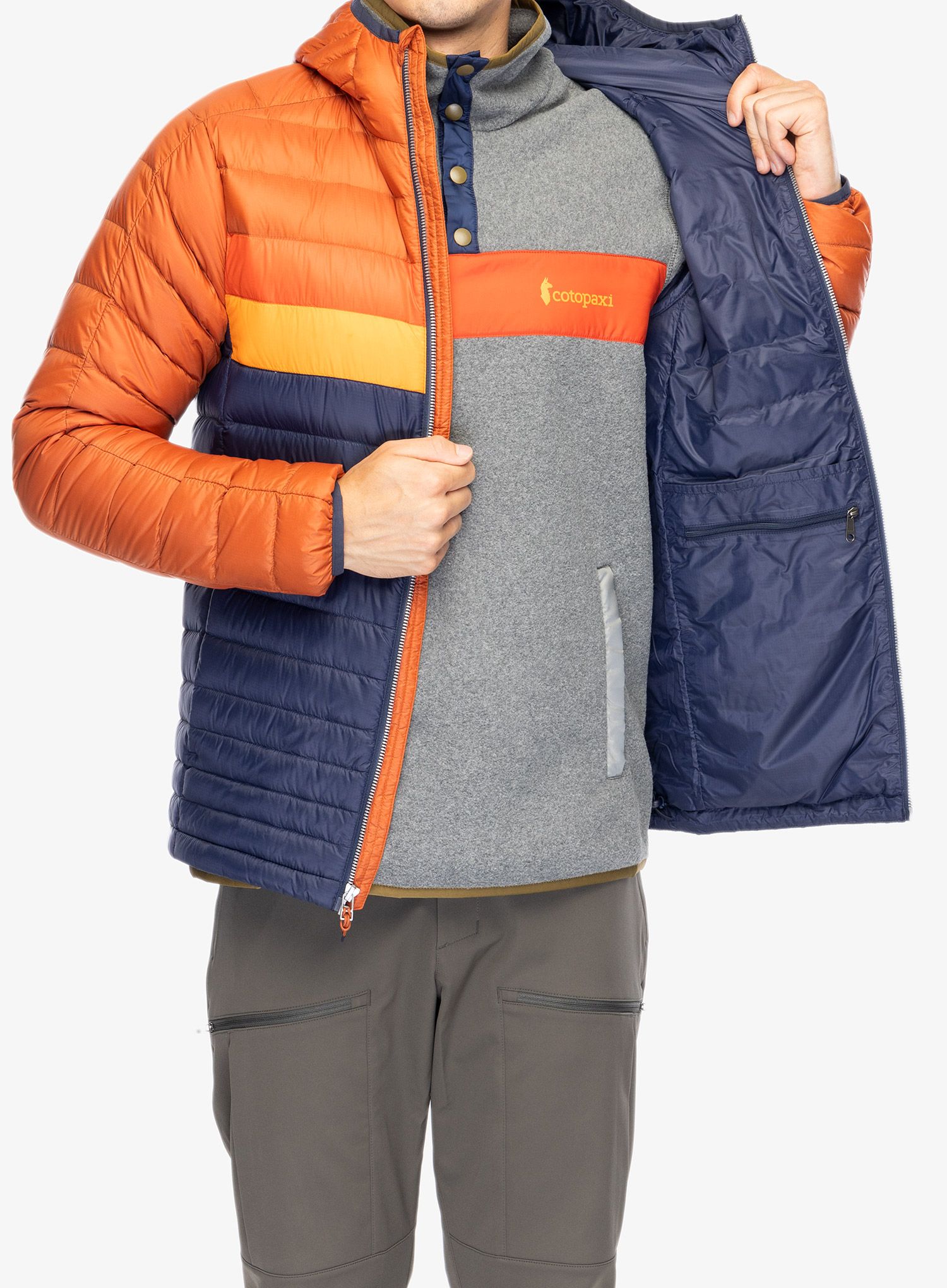 Péřová bunda Cotopaxi Fuego Down Hooded Jacket - spice/maritime
