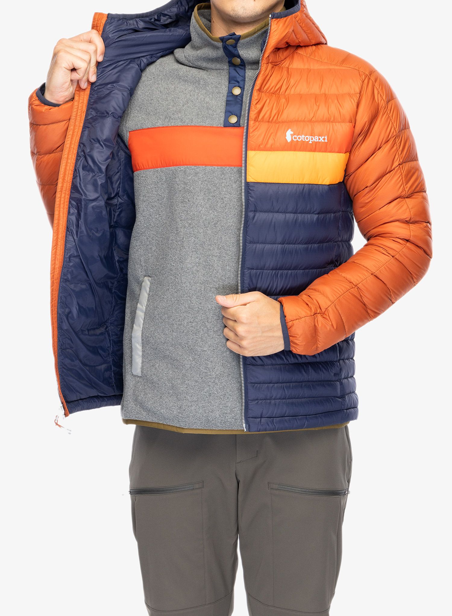 Péřová bunda Cotopaxi Fuego Down Hooded Jacket - spice/maritime