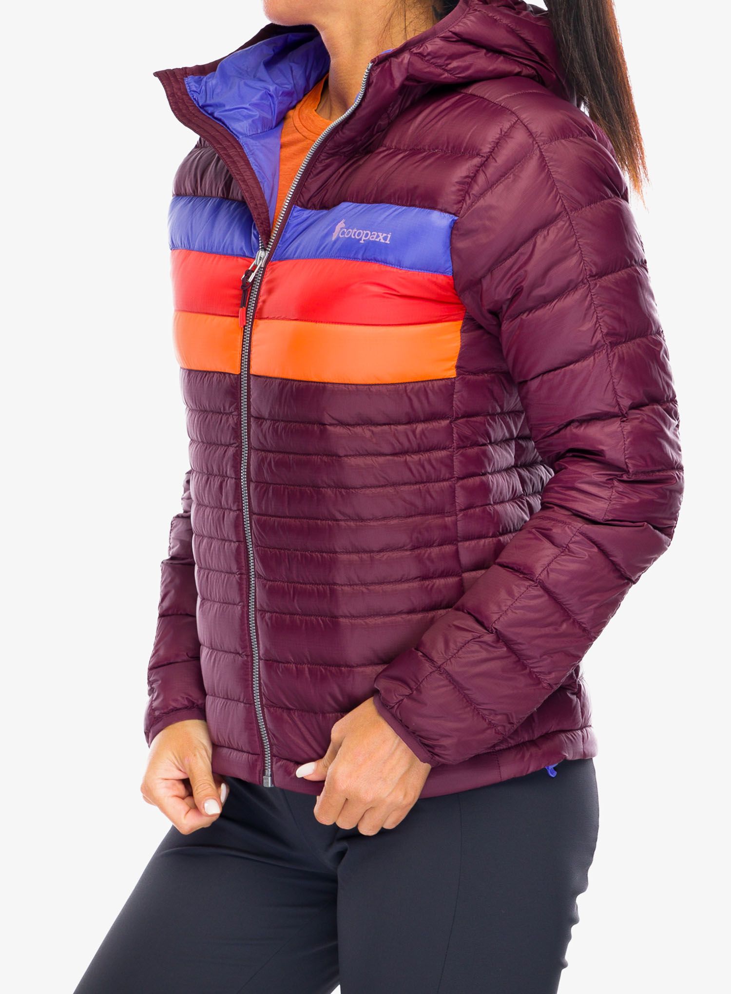 Dámská péřová bunda Cotopaxi Fuego Down Hooded Jacket - wine stripes