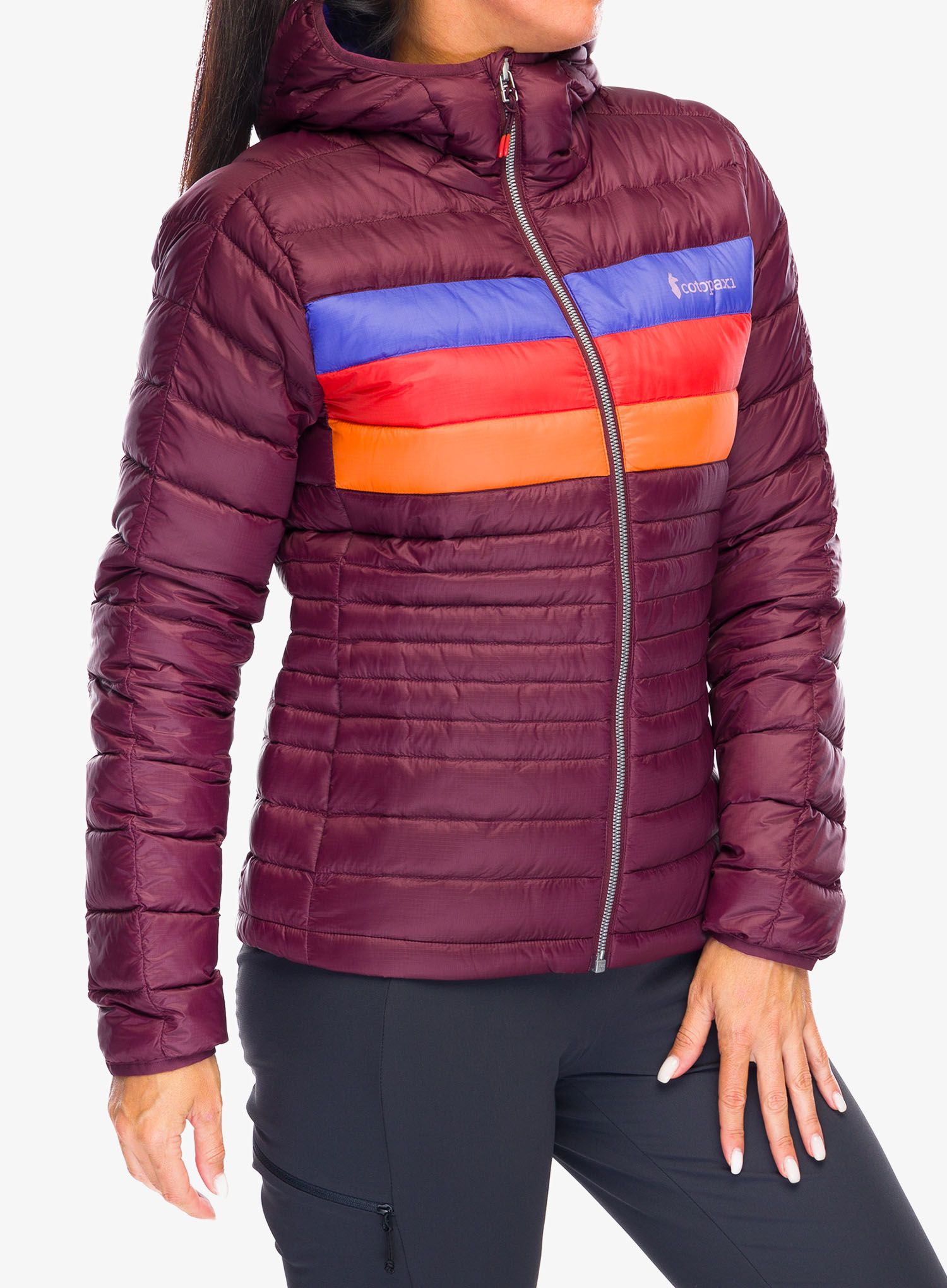 Dámská péřová bunda Cotopaxi Fuego Down Hooded Jacket - wine stripes