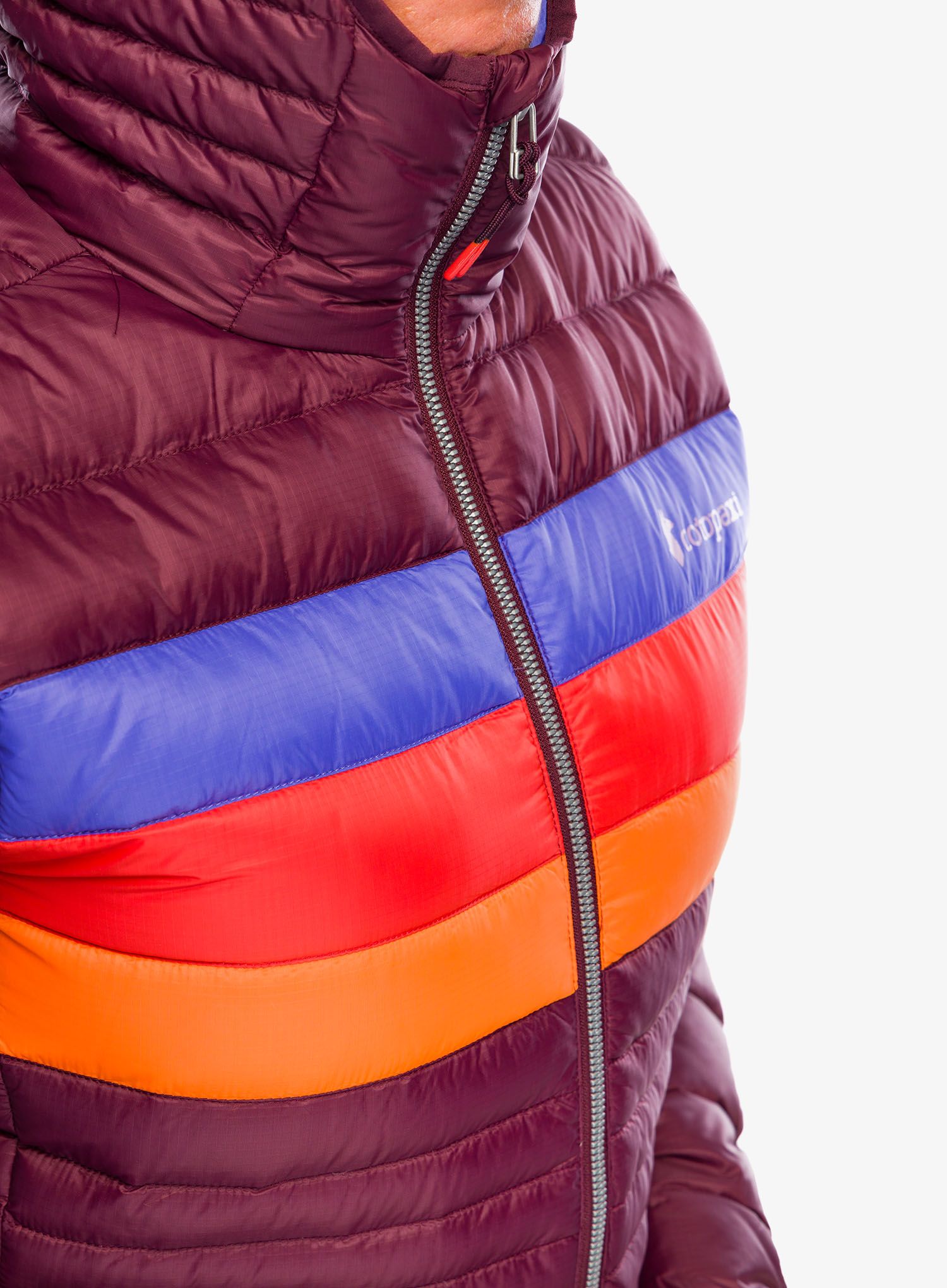 Dámská péřová bunda Cotopaxi Fuego Down Hooded Jacket - wine stripes