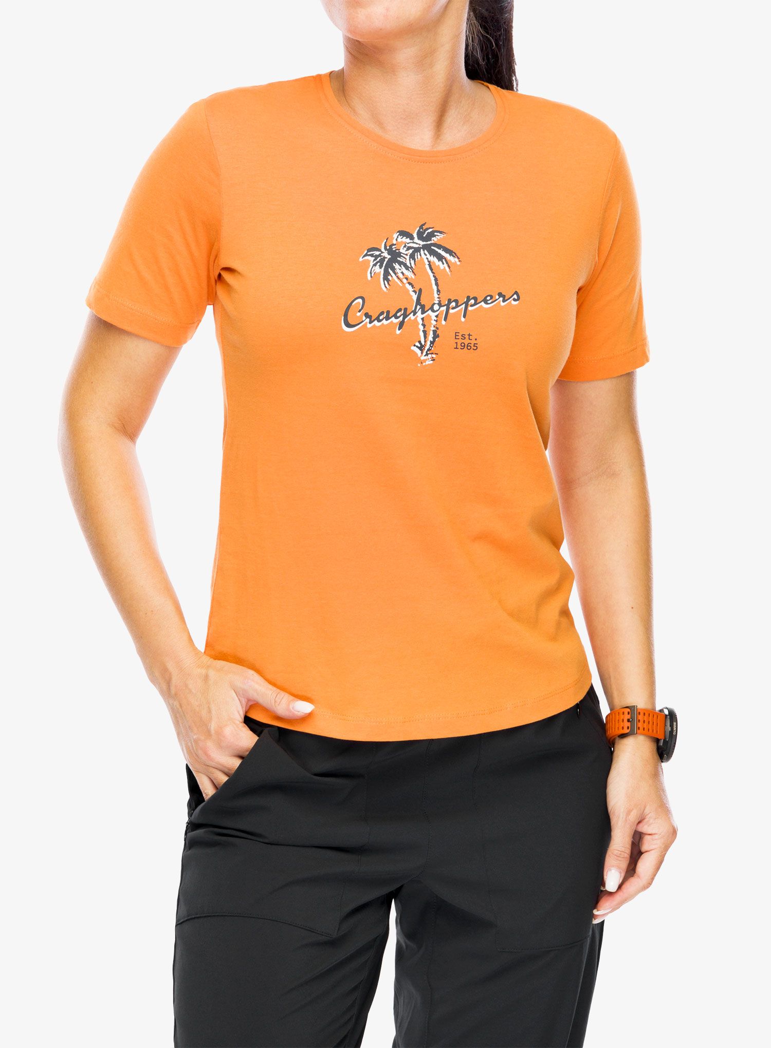 Dámské tričko Craghoppers Ally S/S - nectar orange palm tree