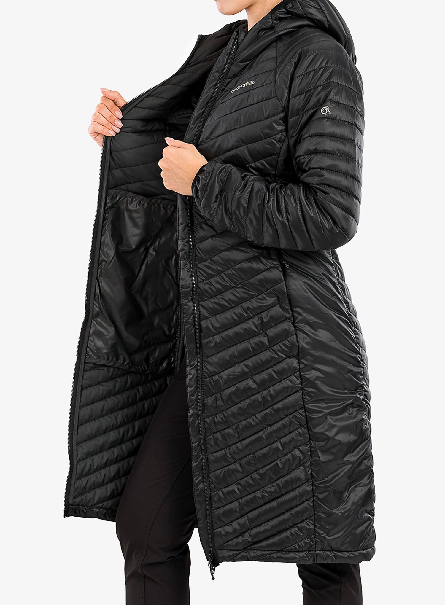 Dámský kabát Craghoppers Expolite Long Hooded Jacket - black/black