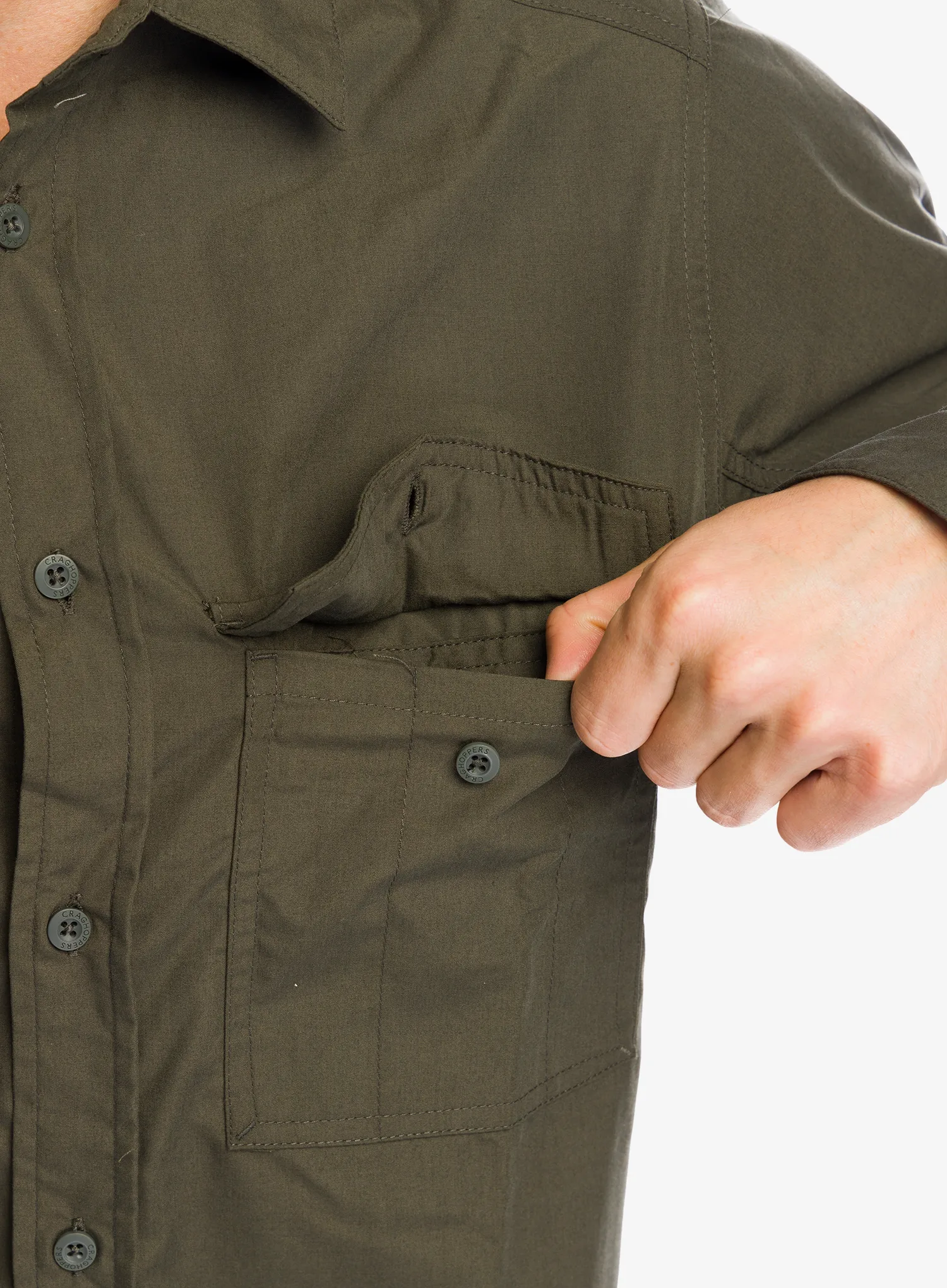 Turistická košile Craghoppers Kiwi LS Shirt - woodland green
