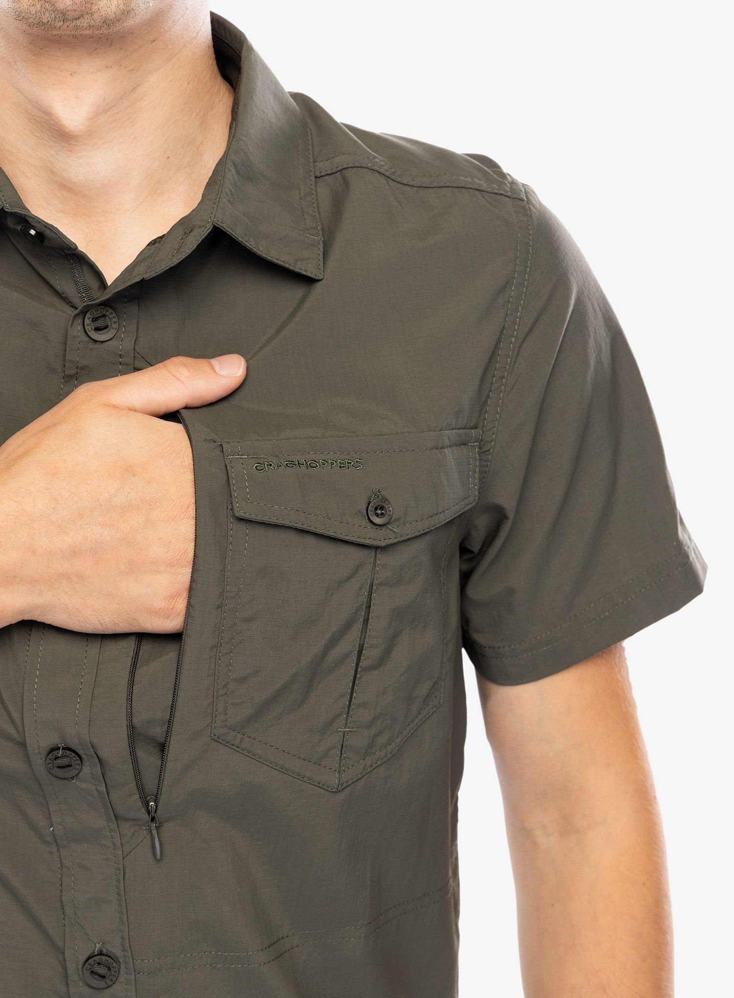 Košile Craghoppers NosiLife Adventure II S/S Shirt - dark khaki