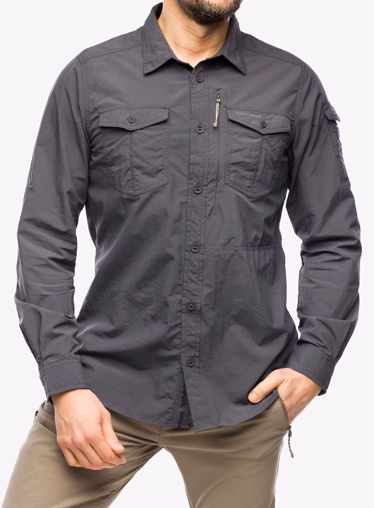 Košile Craghoppers NosiLife Adventure LS Shirt III - black pepper