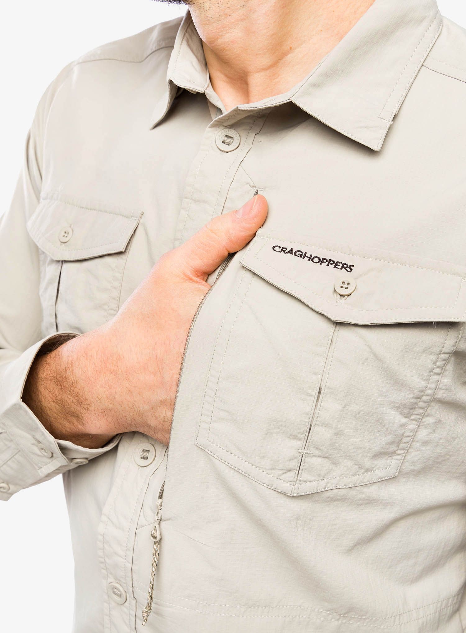 Košile Craghoppers NosiLife Adventure LS Shirt III - parchment