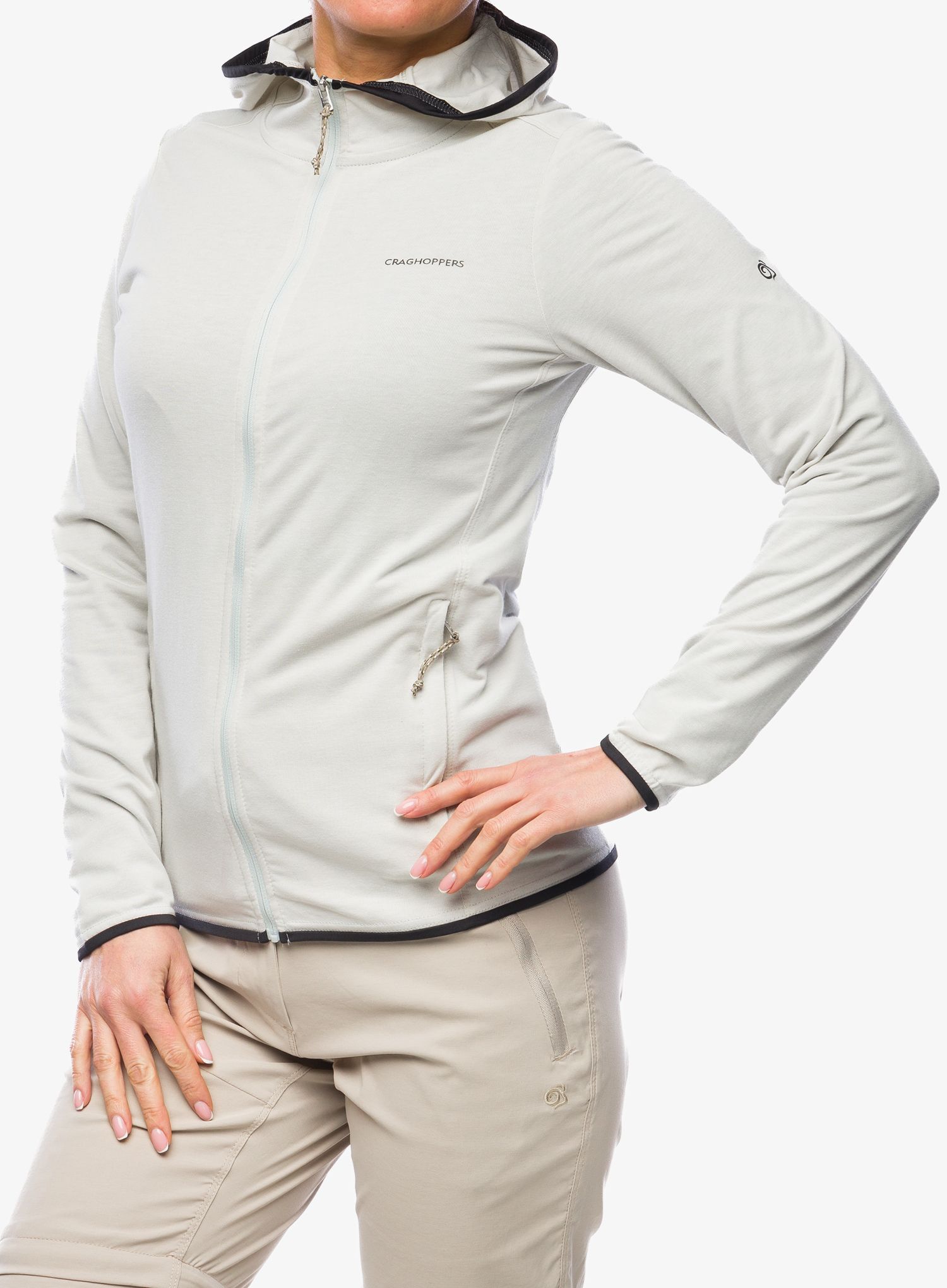 Dámská mikina s kapucí Craghoppers NosiLife Afia Hooded Jacket - light grey marl