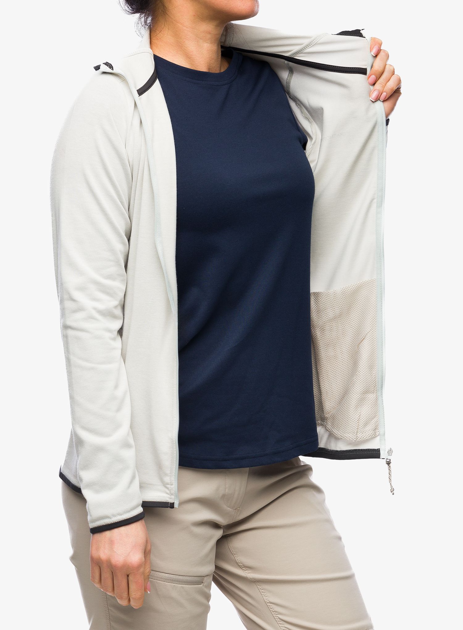 Dámská mikina s kapucí Craghoppers NosiLife Afia Hooded Jacket - light grey marl