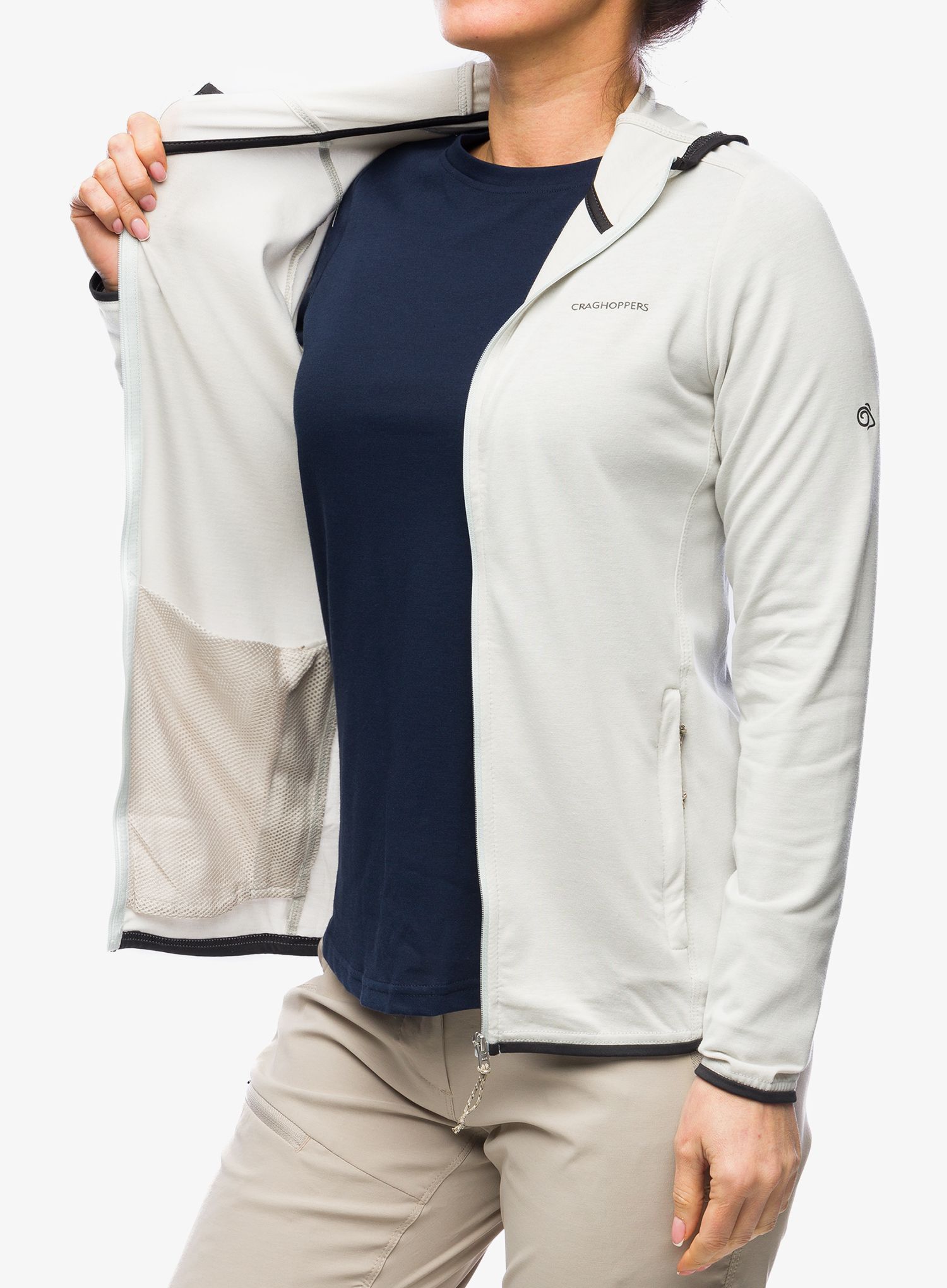 Dámská mikina s kapucí Craghoppers NosiLife Afia Hooded Jacket - light grey marl
