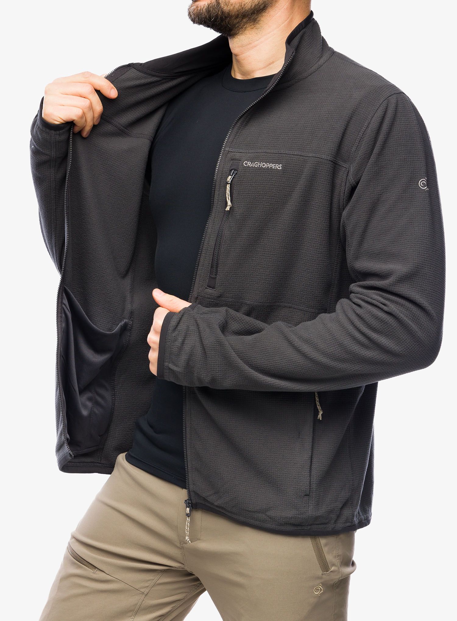 Rozepínací mikina Craghoppers NosiLife Spry Jacket - black pepper