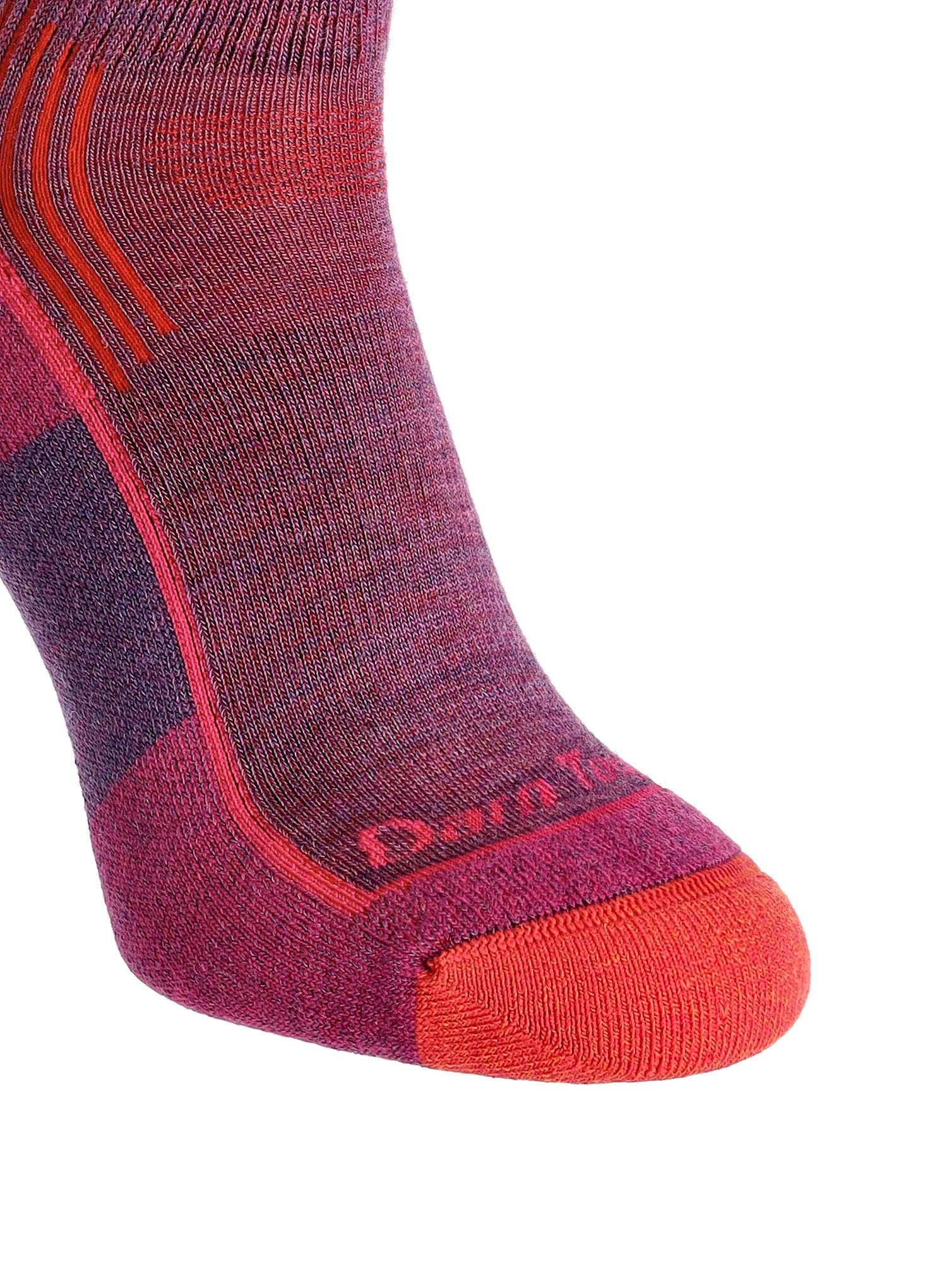 Merino ponožky dámské Darn Tough Hiker 1/4 Midweight with Cushion - berry