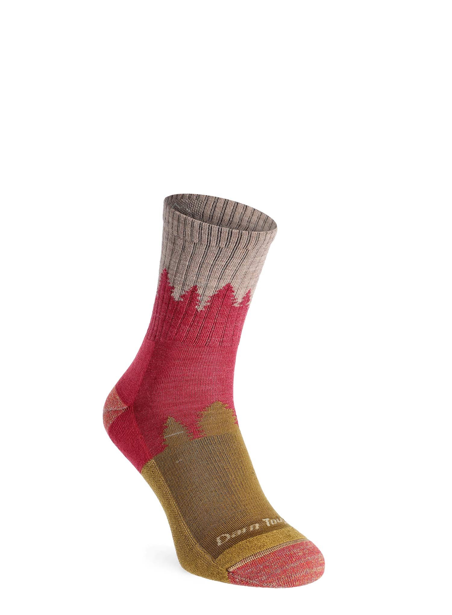 Dámské ponožky Darn Tough Treeline Micro Crew Midweight with Cushion - cranberry