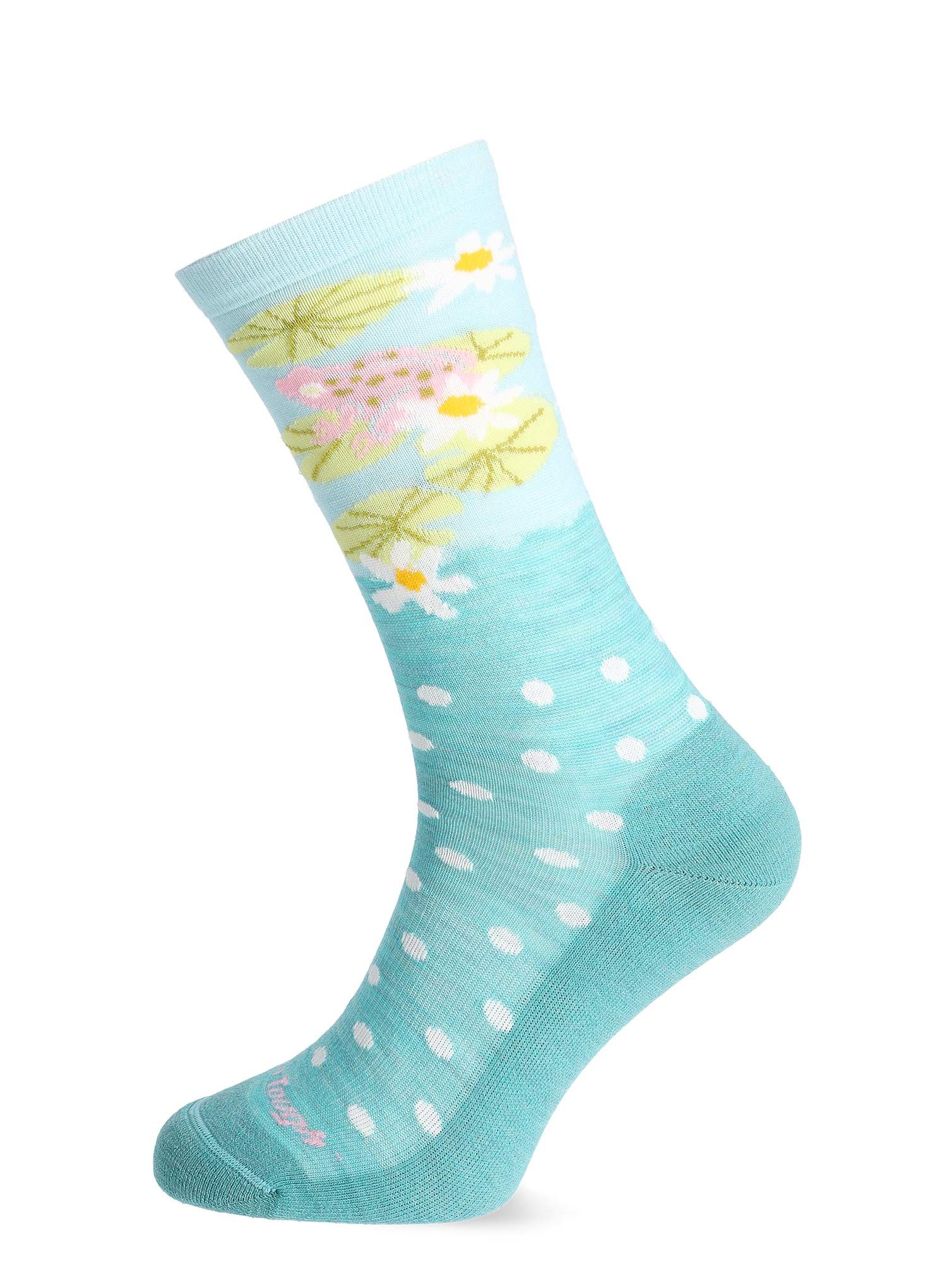 Merino ponožky dámské Darn Tough Wild Life Crew Lightweight with Cushion - aqua