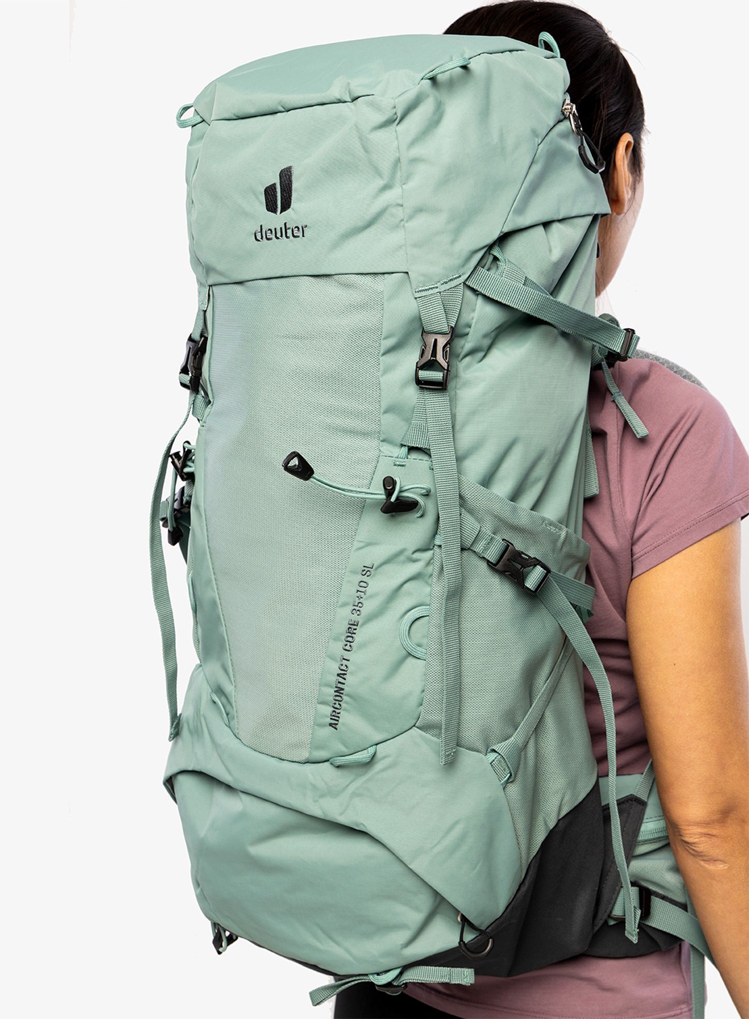 Dámský trekingový batoh Deuter Aircontact Core 35+10 SL - jade/grap.