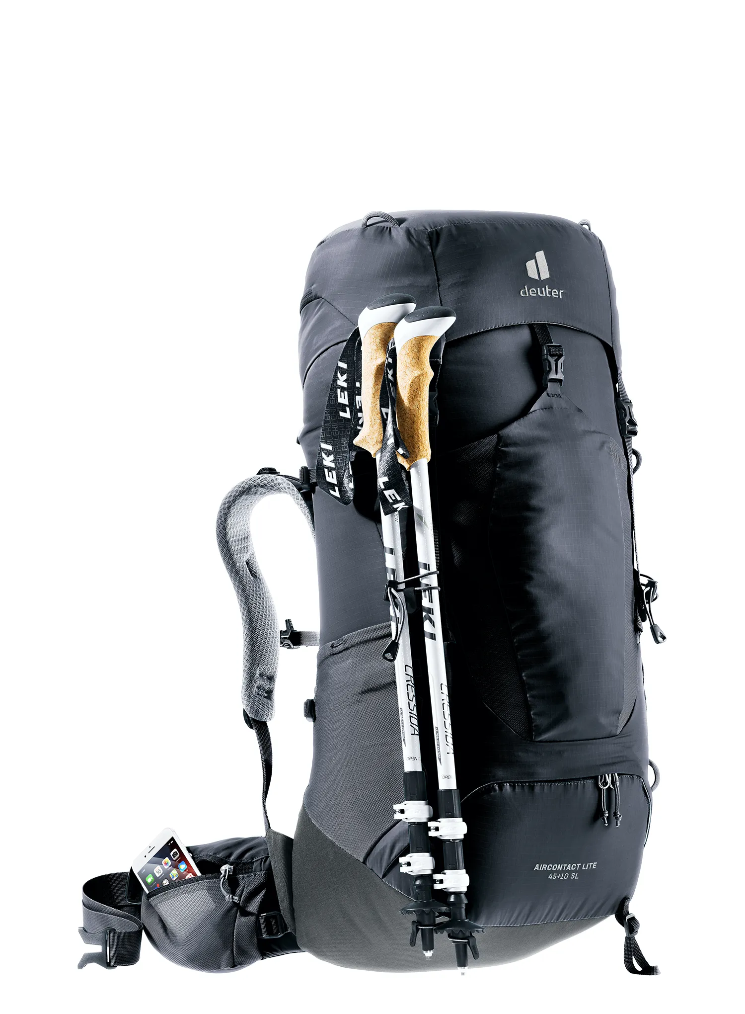 Dámský trekový batoh Deuter Aircontact Lite 45 + 10 SL - black/graphite