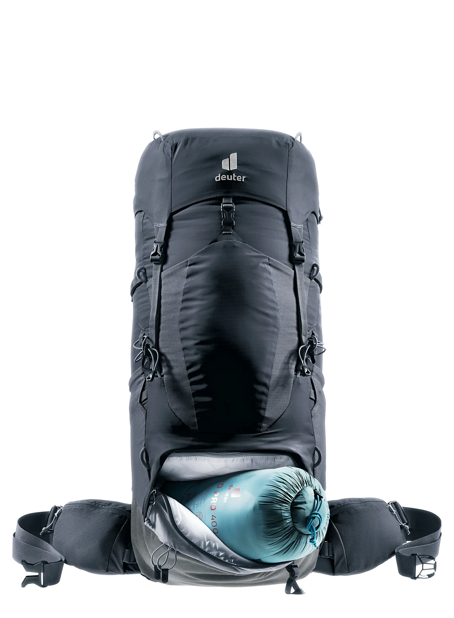 Dámský trekový batoh Deuter Aircontact Lite 45 + 10 SL - black/graphite