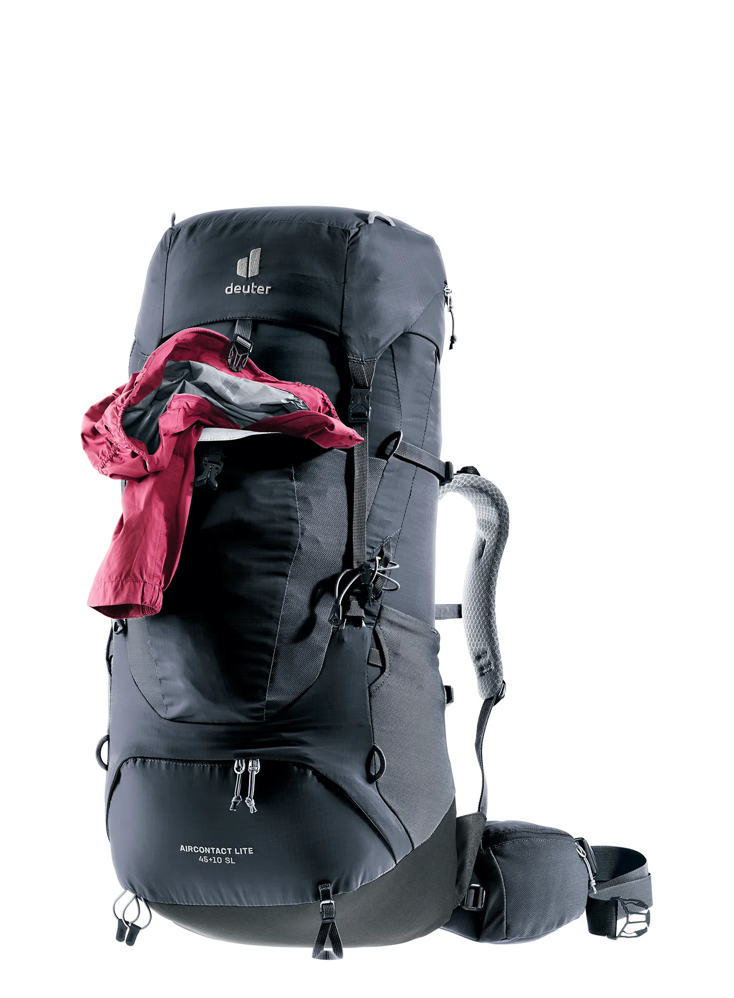 Dámský trekový batoh Deuter Aircontact Lite 45 + 10 SL - black/graphite