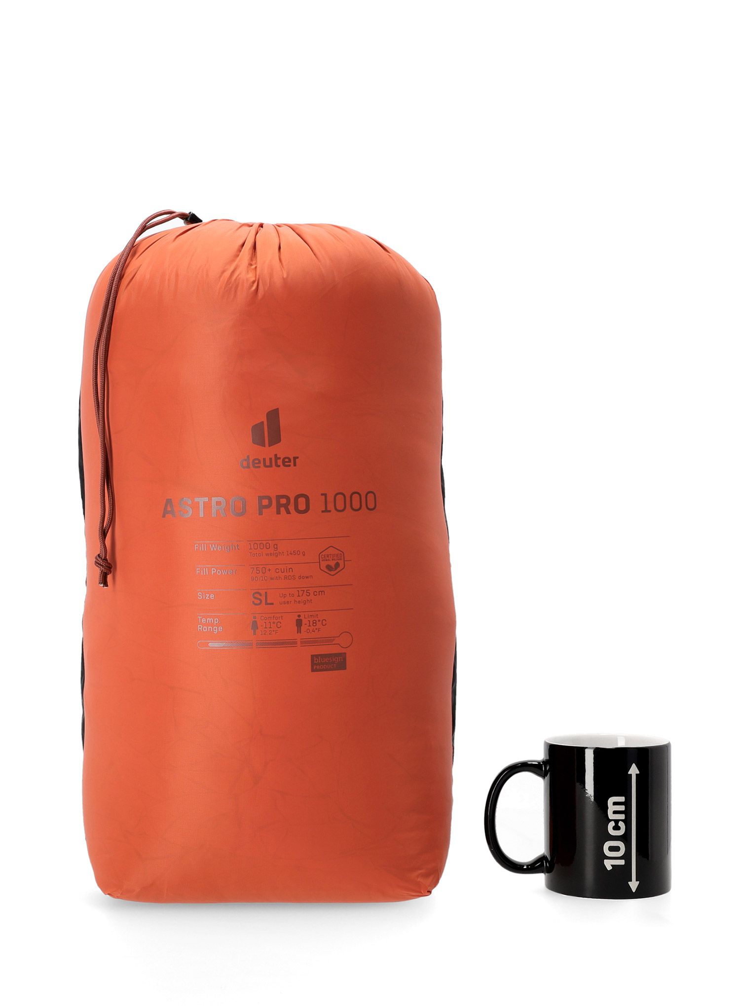 Dámský péřový spacák Deuter Astro Pro 1000 SL (175 cm) - paprika/redwood