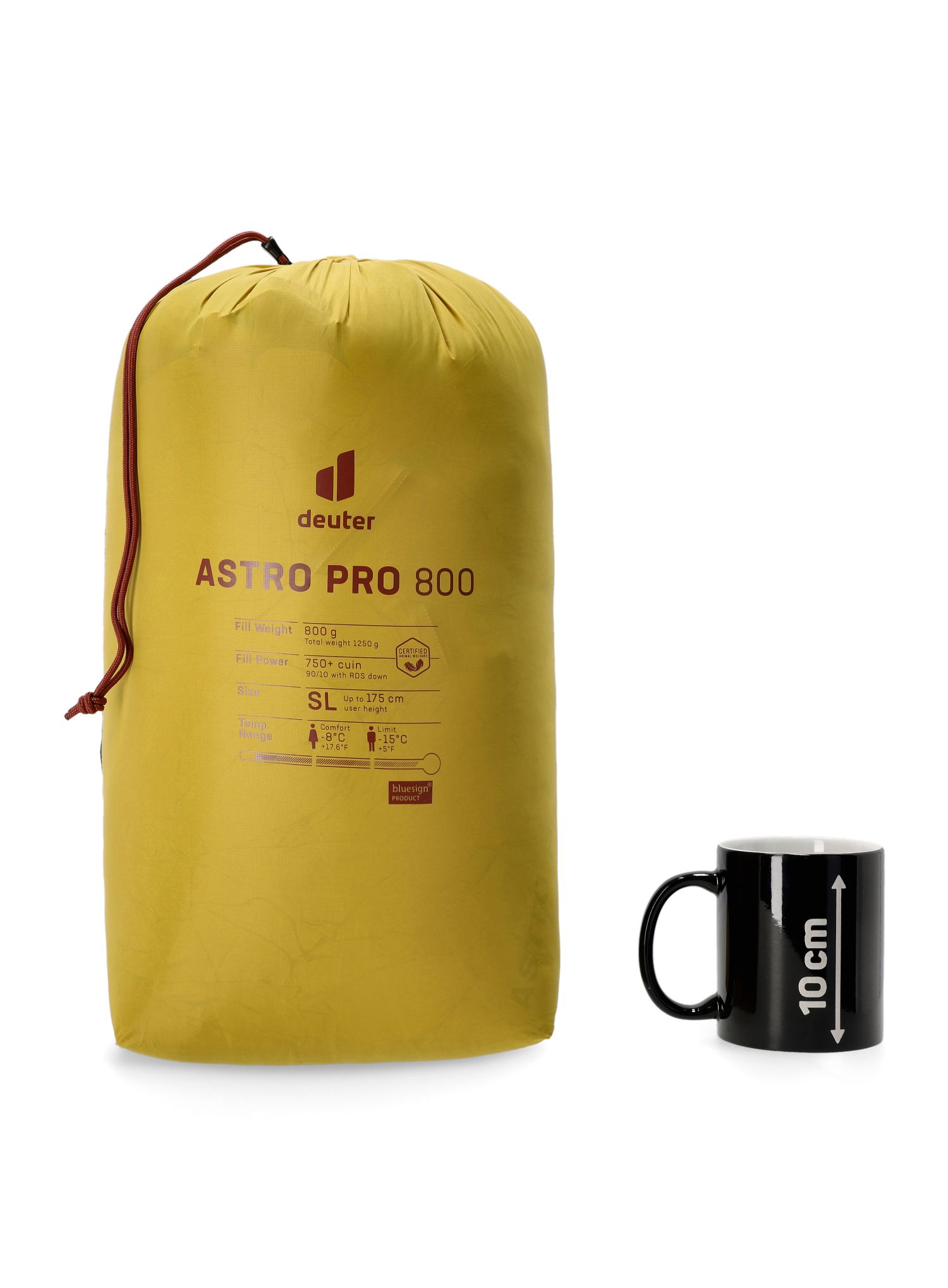 Dámský péřový spacák Deuter Astro Pro 800 SL (175 cm) - turmeric/redwood