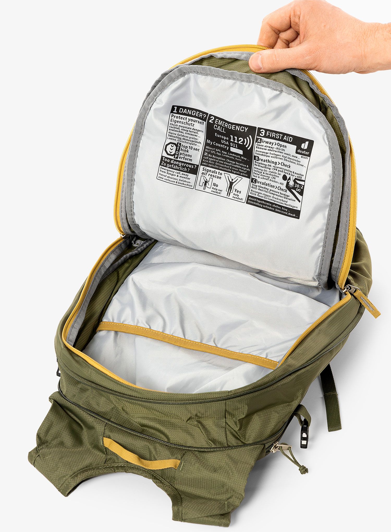 Cyklistický batoh Deuter Compact EXP 14 - caramel/khaki