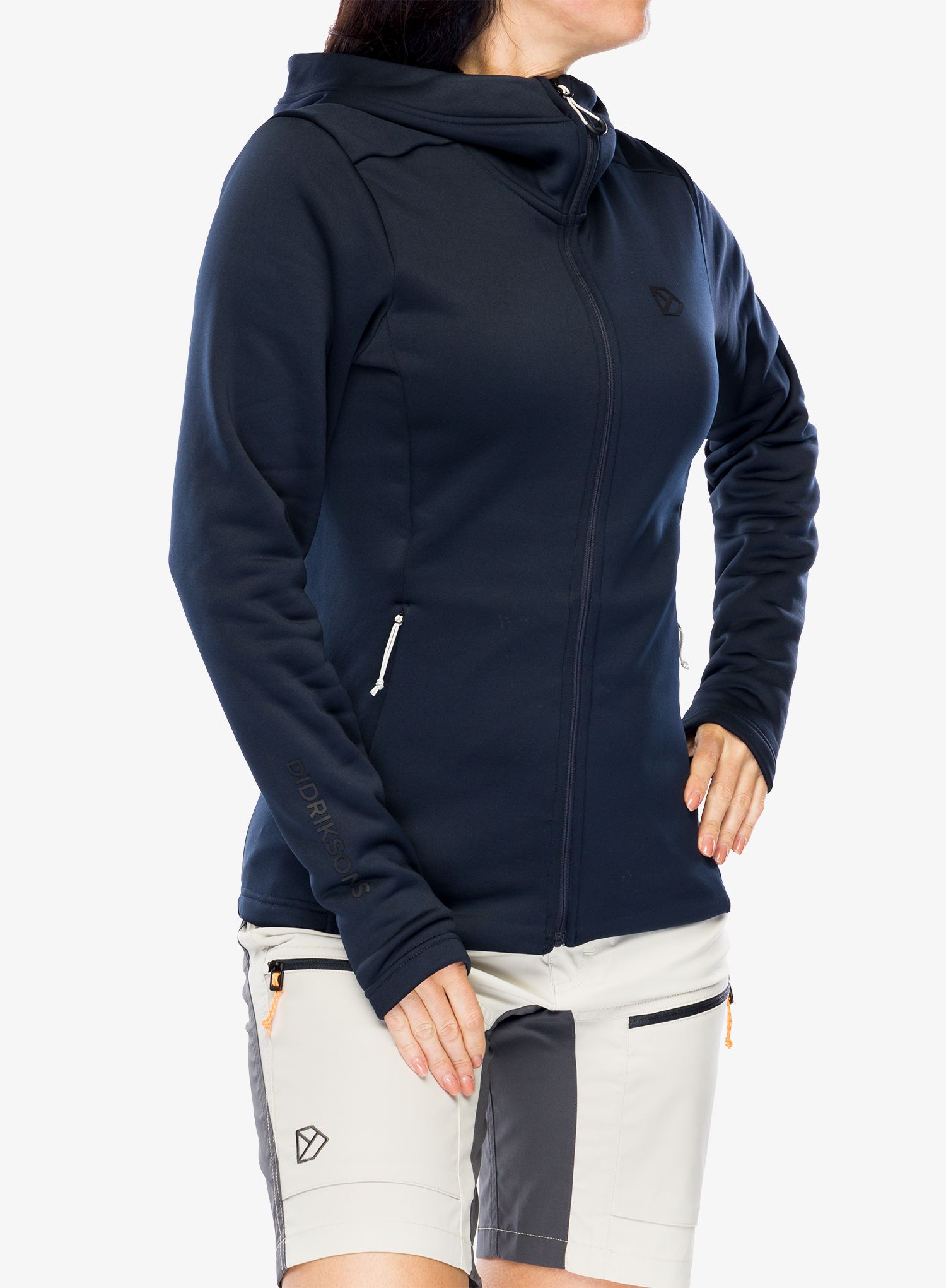 Dámská mikina s kapucí Didriksons Anneli Full Zip 2 - dark night blue