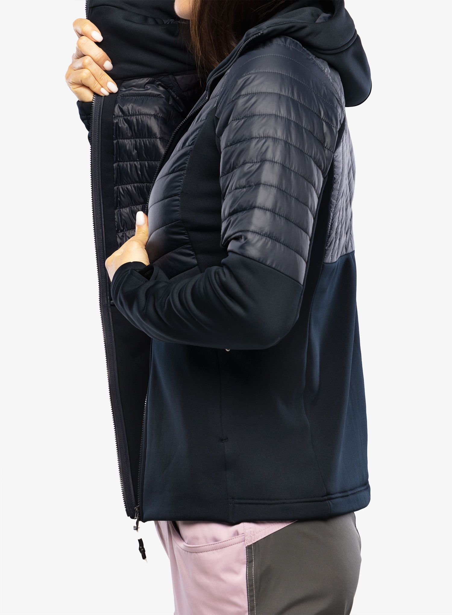 Hybridní bunda dámská Didriksons Annema Full Zip 6 - dark night blue