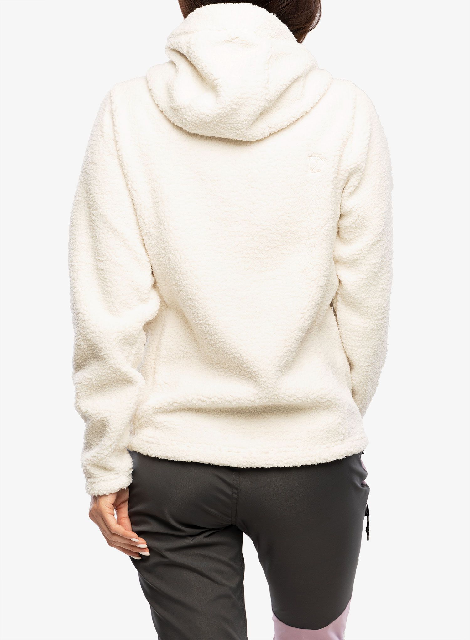 Dámská fleecová mikina s kapucí Didriksons Anniken Full Zip 2 - shell white