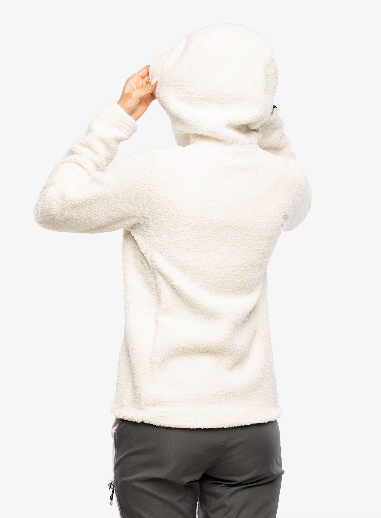Dámská fleecová mikina s kapucí Didriksons Anniken Full Zip 2 - shell white