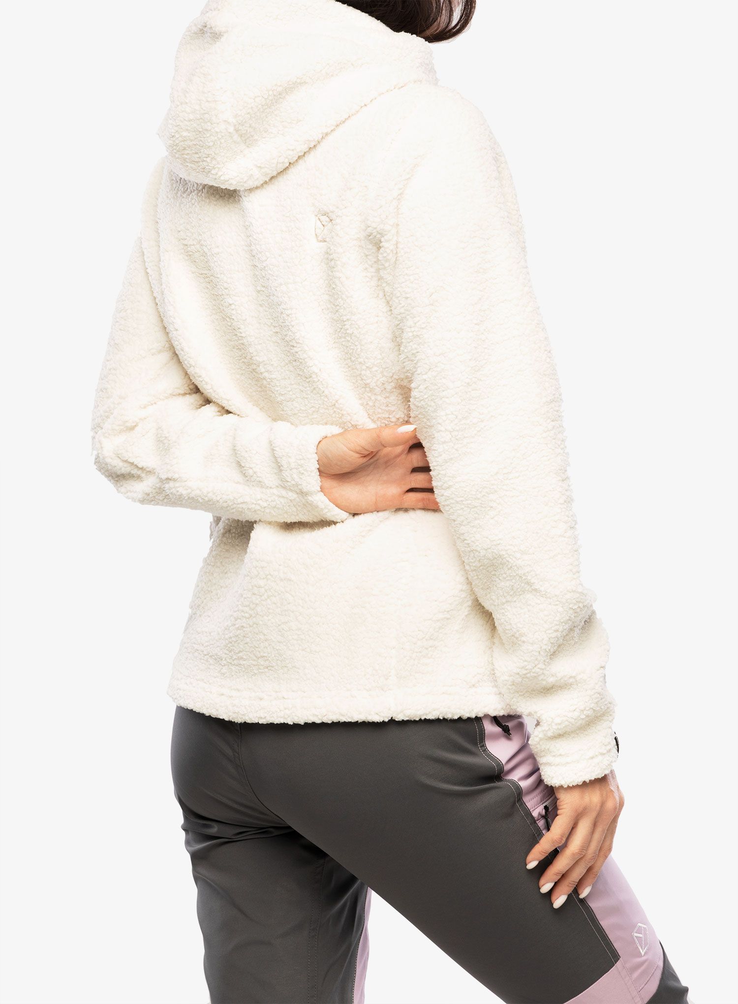 Dámská fleecová mikina s kapucí Didriksons Anniken Full Zip 2 - shell white