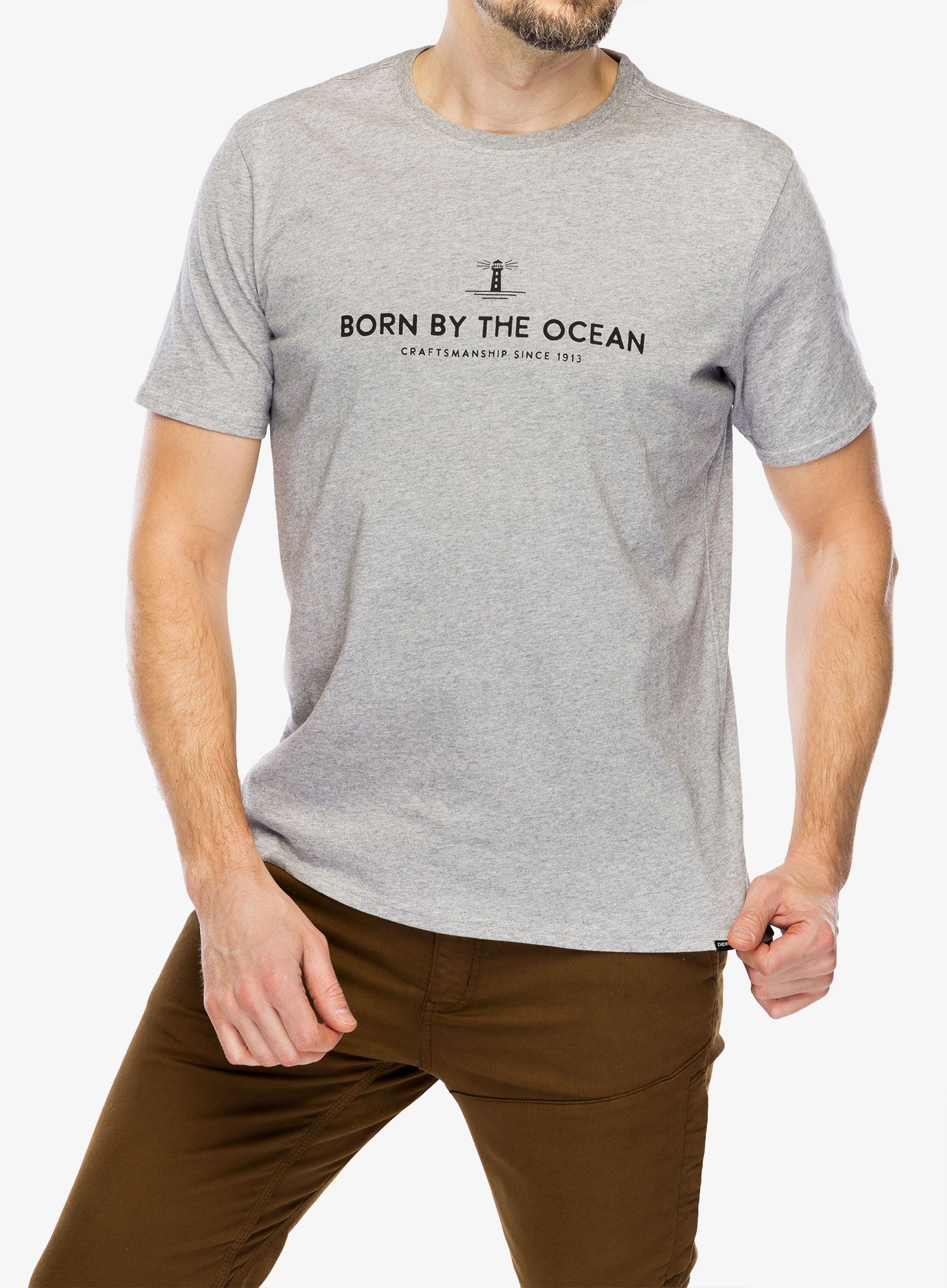 Bavlněné tričko Didriksons Harald T-Shirt Light House - grey melange