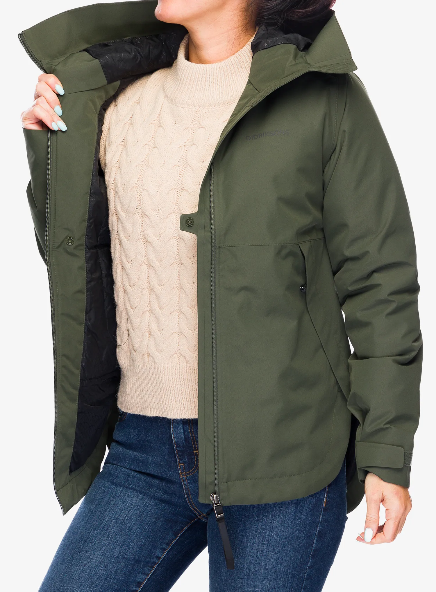 Zateplená bunda dámská Didriksons Jennie Jacket 2 - deep green