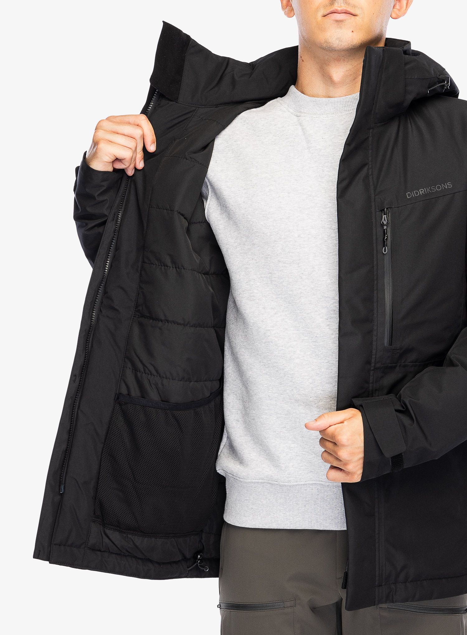 Zateplená bunda Didriksons Stefan Jacket - black