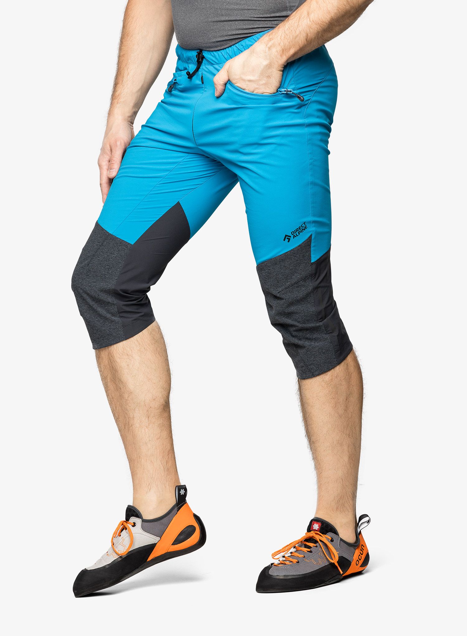 Lezecké kraťasy Direct Alpine Ascent Light 3/4 - anthracite/ocean