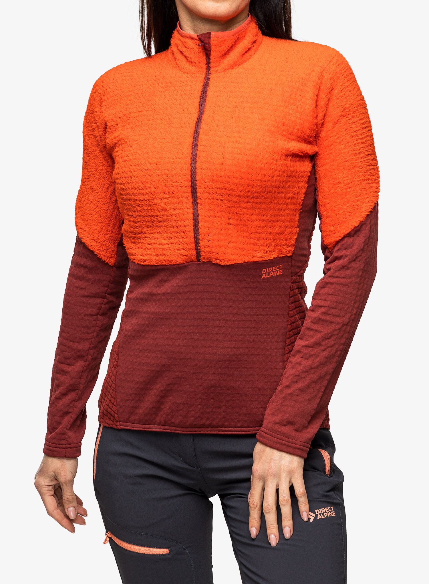 Dámská mikina se zipem Direct Alpine Aura Lady - brick/palisander