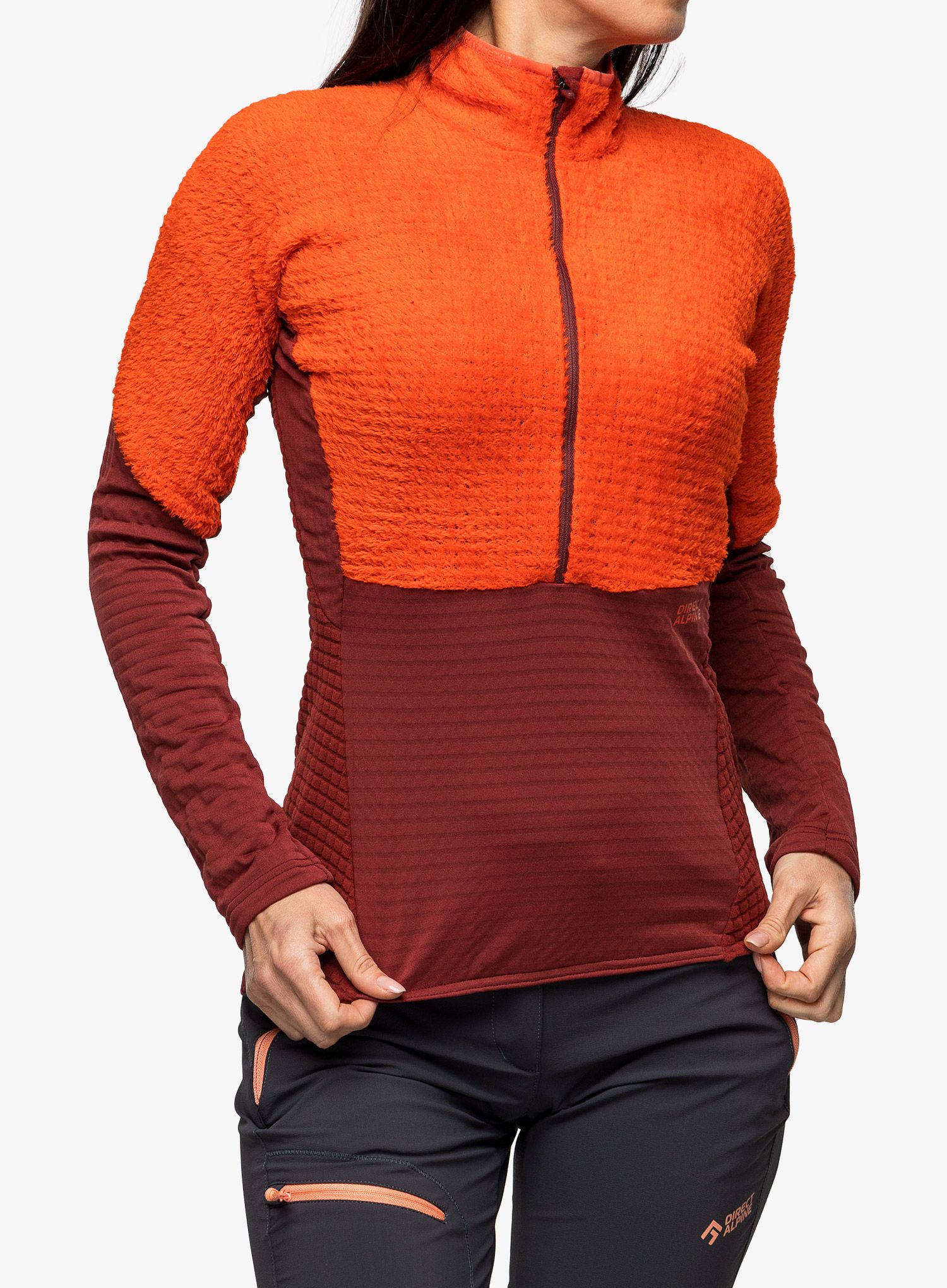 Dámská mikina se zipem Direct Alpine Aura Lady - brick/palisander