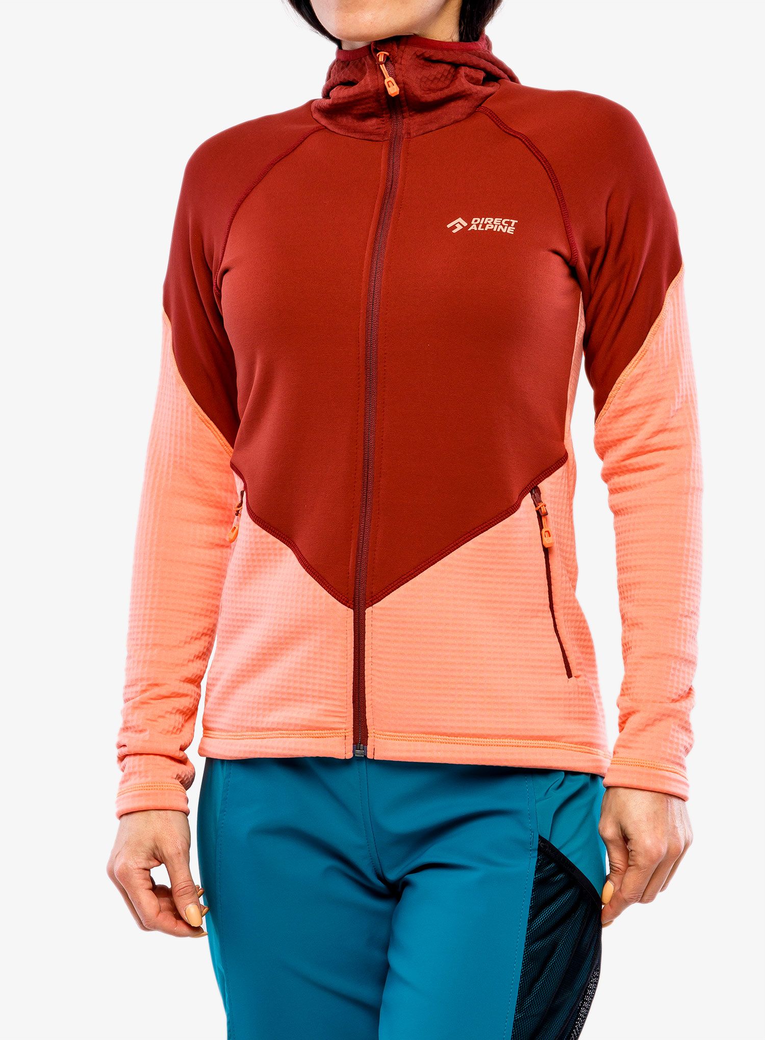 Dámská mikina s kapucí Direct Alpine Sakura Tech Lady - palisander/coral
