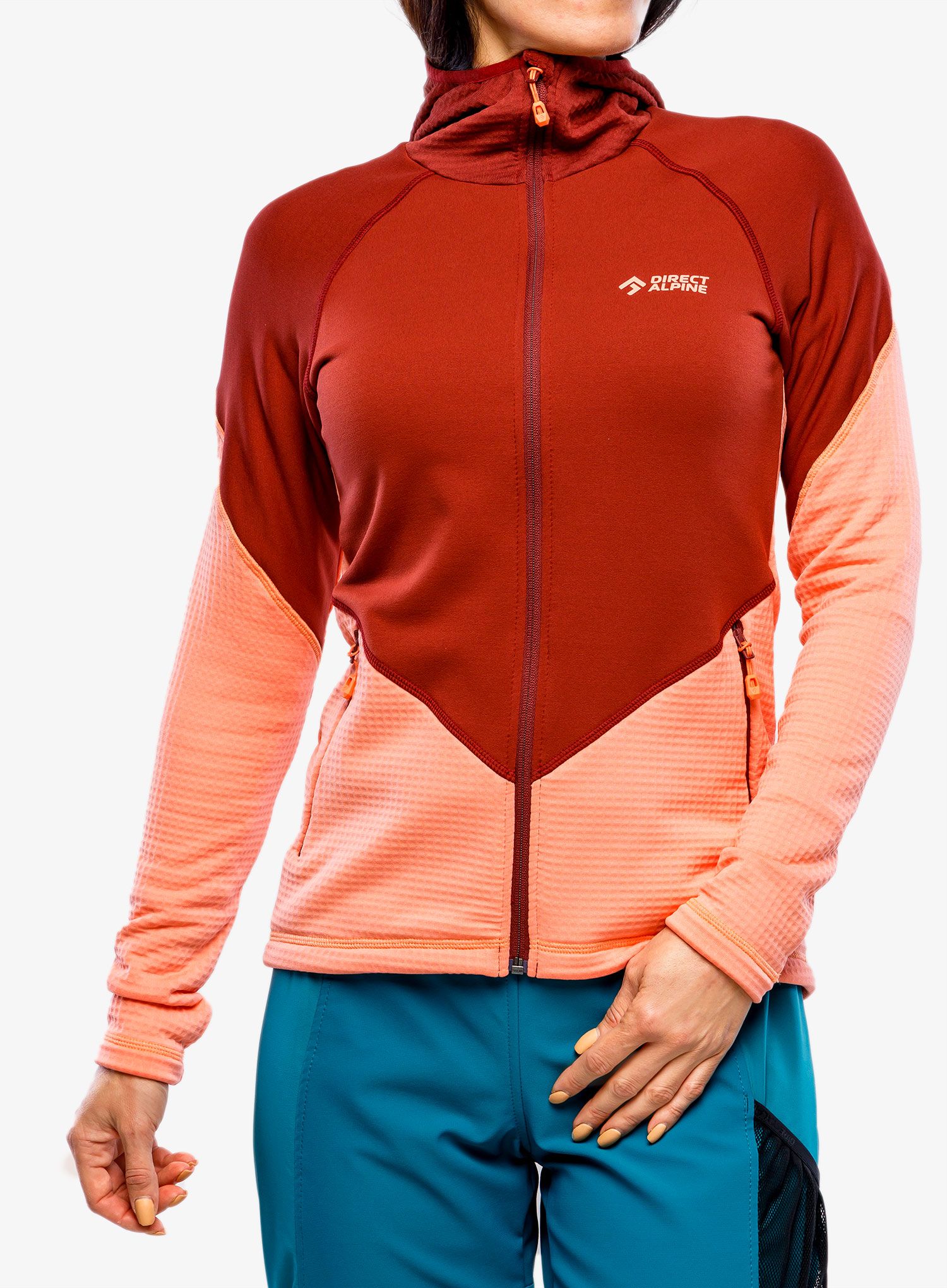 Dámská mikina s kapucí Direct Alpine Sakura Tech Lady - palisander/coral