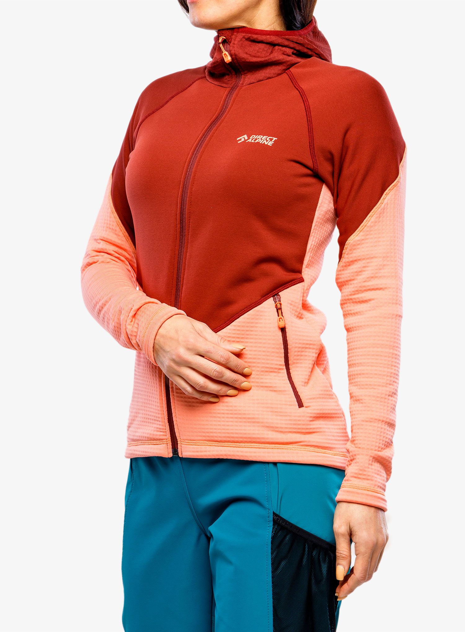 Dámská mikina s kapucí Direct Alpine Sakura Tech Lady - palisander/coral