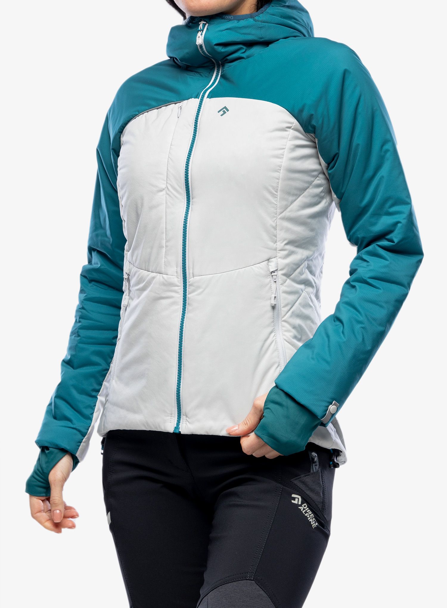 Péřová bunda Direct Alpine Uniq Lady - emerald/grey