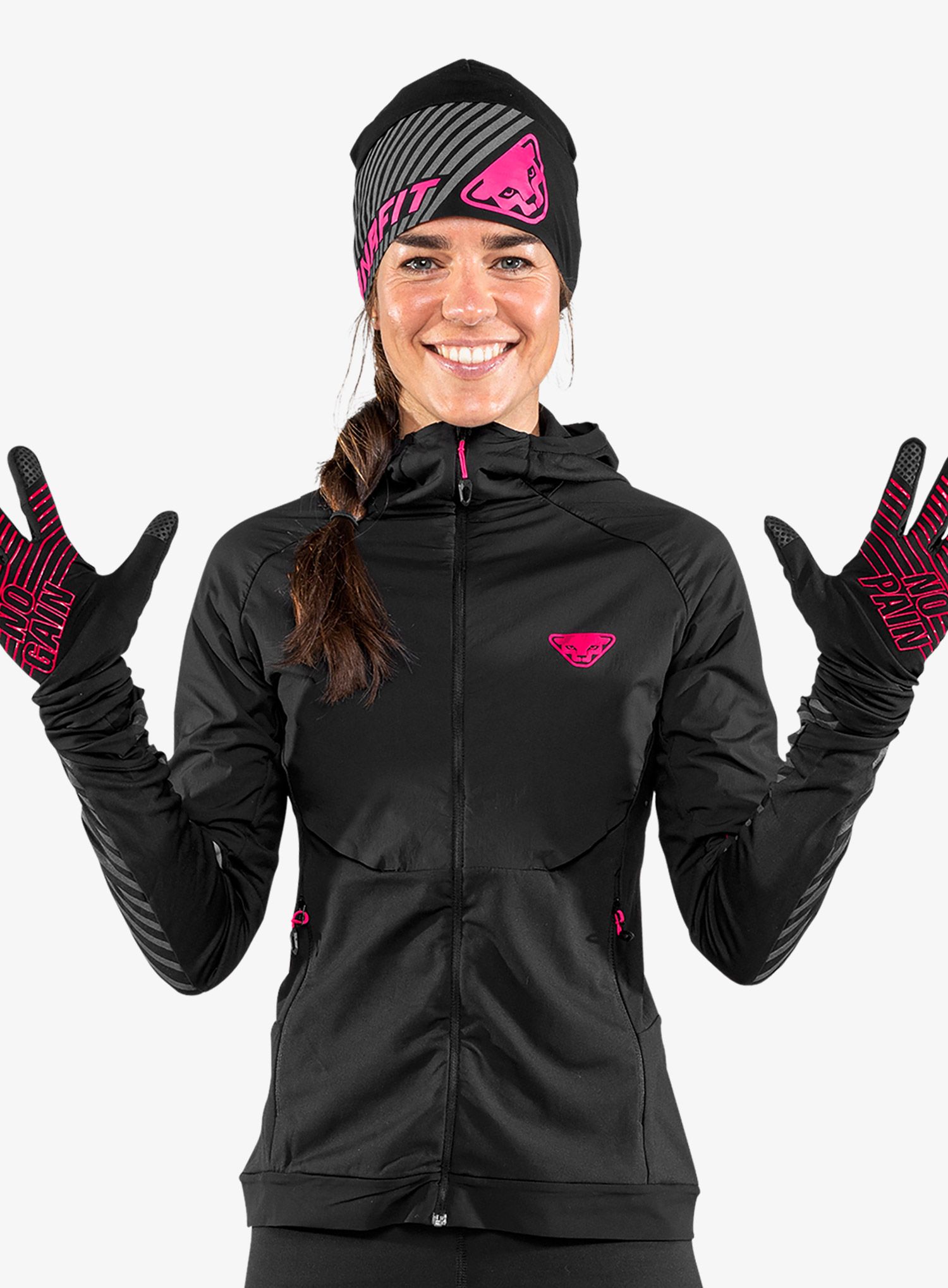Běžecká čepice Dynafit Alpine Reflective Beanie - black out/pink glo