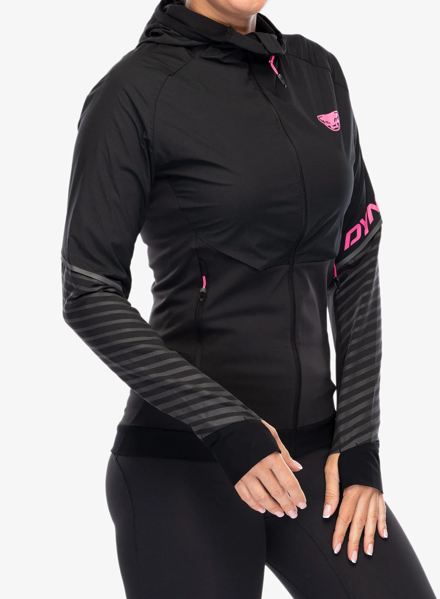 Bunda na běhání dámská Dynafit Alpine Reflective Jacket - black out/pink glo